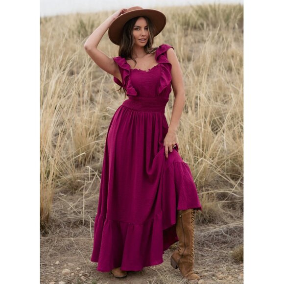 Joyfolie Dresses & Skirts - Joyfolie Dawn Dress in Raspberry